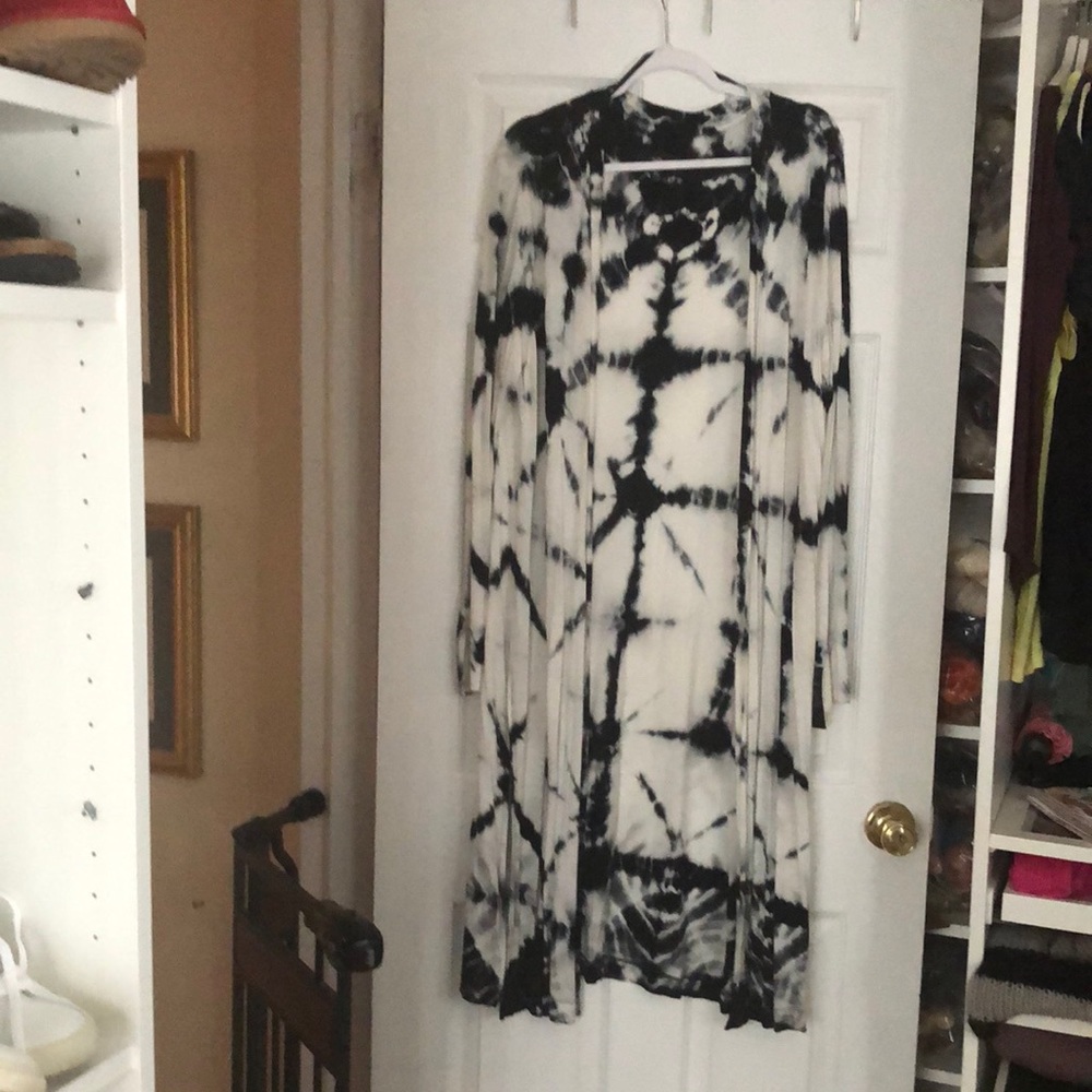 Long cardigan navy and cream